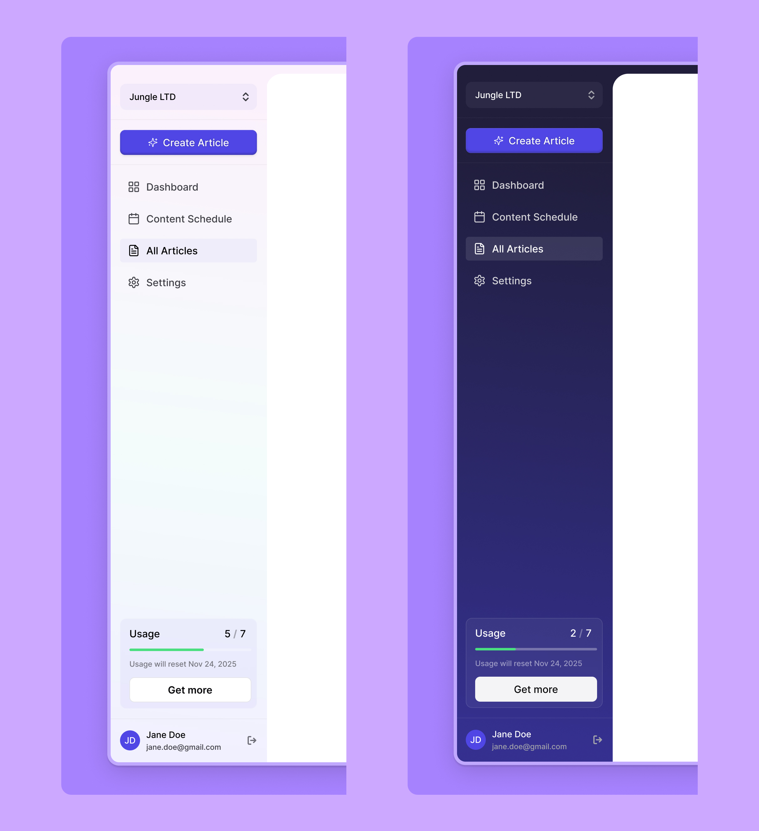Casper Sidebar